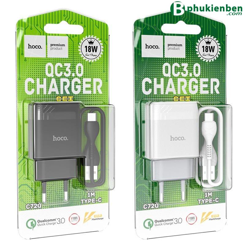 Bộ củ sạc 18w Hoco C72Q Type C1 Bộ củ sạc 18W Hoco C72Q Type C không chỉ đảm bảo hiệu suất cao mà còn tạo sự thích thú về mặt thẩm mỹ