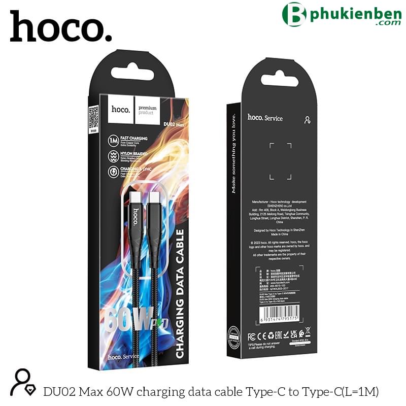 Cáp Sạc Nhanh Hoco DU02 TypeC - TypeC 1M - (60W)1