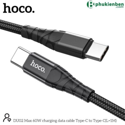 Cáp Sạc Nhanh Hoco DU02 TypeC - TypeC 1M - (60W) Cáp Sạc Hoco DU02 TypeC – TypeC 1M đảm bảo rằng bạn có thể nhanh chóng sạc đầy thiết bị
