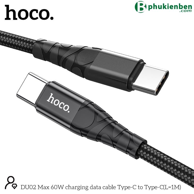 Cáp Sạc Hoco DU02 TypeC – TypeC 1M đảm bảo rằng bạn có thể nhanh chóng sạc đầy thiết bị