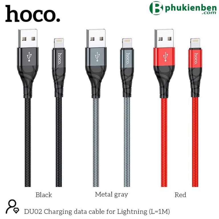 cáp sạc Hoco DU02 Lightning 1M là lựa chọn hoàn hảo cho các thiết bị Apple của bạn