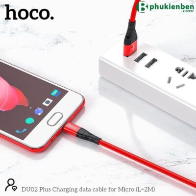 Cáp Hoco DU02 Micro 2M cung cấp tốc độ sạc nhanh chóng và hiệu quả