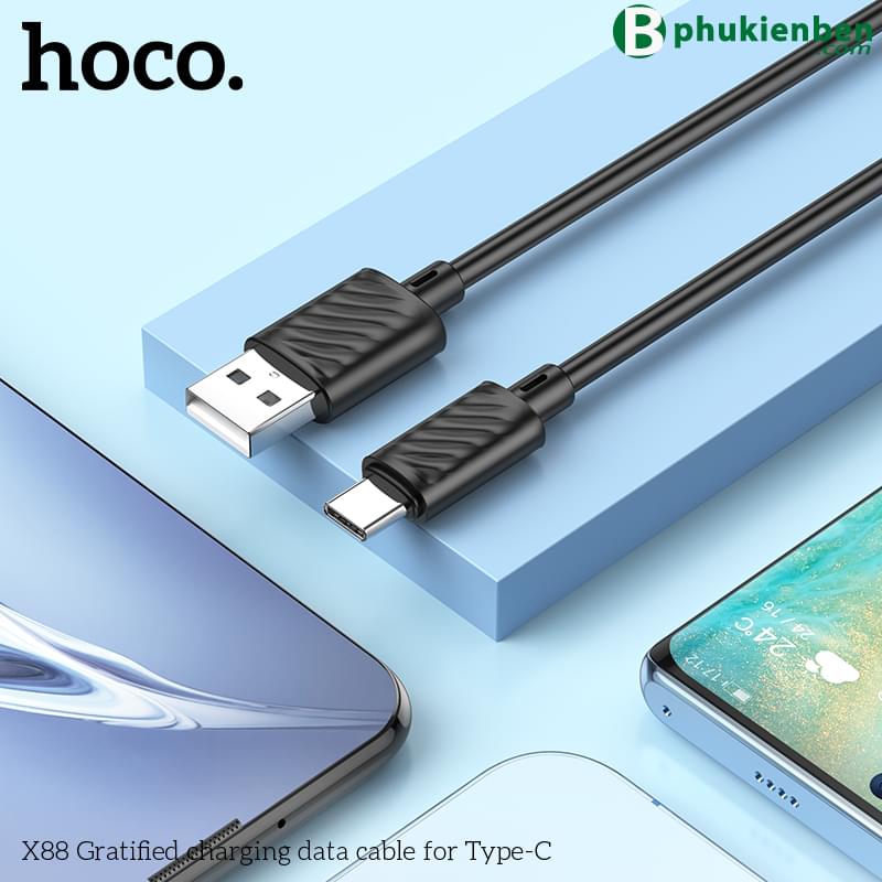Cáp sạc Hoco X88 Type C6 Cáp sạc Hoco X88 Type C không chỉ đảm bảo hiệu suất và an toàn