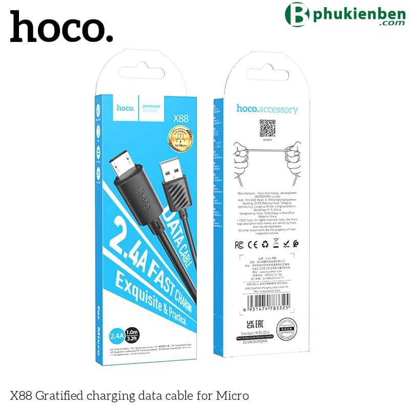 Cáp sạc Hoco X88 micro10