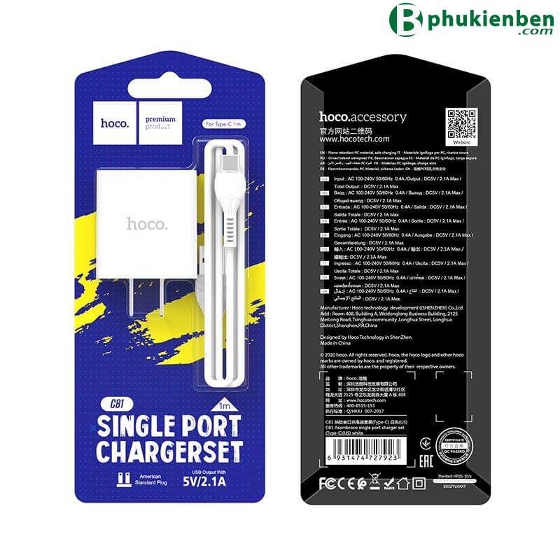 Củ sạc Hoco C81 typeC1