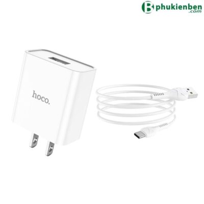Củ sạc Hoco C81 typeC Hoco C81 Type-C nổi bật với thiết kế tinh tế và chất lượng vượt trội