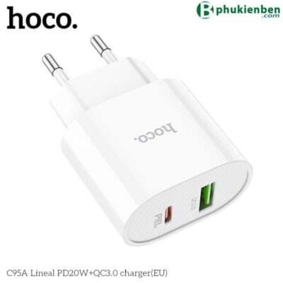 Củ sạc Hoco C95A 20W được tích hợp công nghệ an toàn thông minh