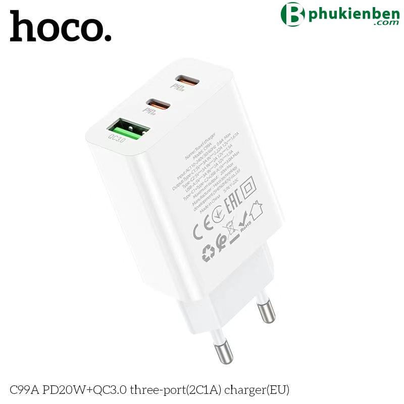 Củ sạc nhanh Hoco C99A PD20W QC3.05 Hoco C99A PD20W QC3.0 - một giải pháp hoàn hảo cho nhu cầu sạc nhanh của bạn