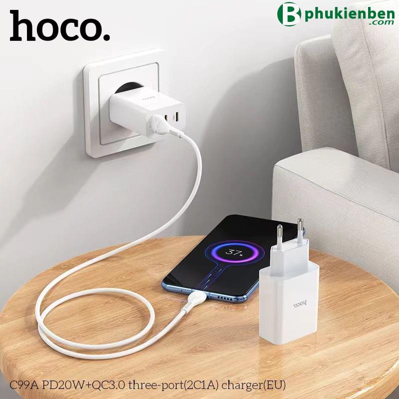 Củ sạc nhanh Hoco C99A PD20W QC3.07 Hoco C99A PD20W QC3.0 đặc biệt được thiết kế để cung cấp khả năng sạc nhanh vượt trội với công nghệ PD20W