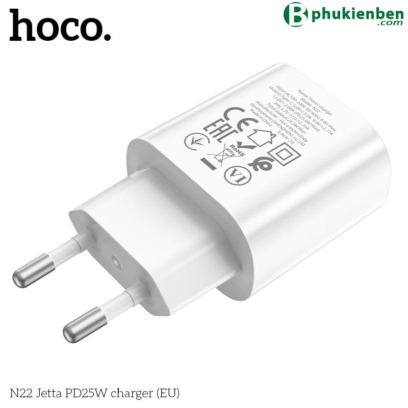 Củ sạc nhanh Hoco N22 25W05 Củ Sạc Nhanh Hoco N22 25W là một sản phẩm nổi bật trong thế giới của phụ kiện điện thoại