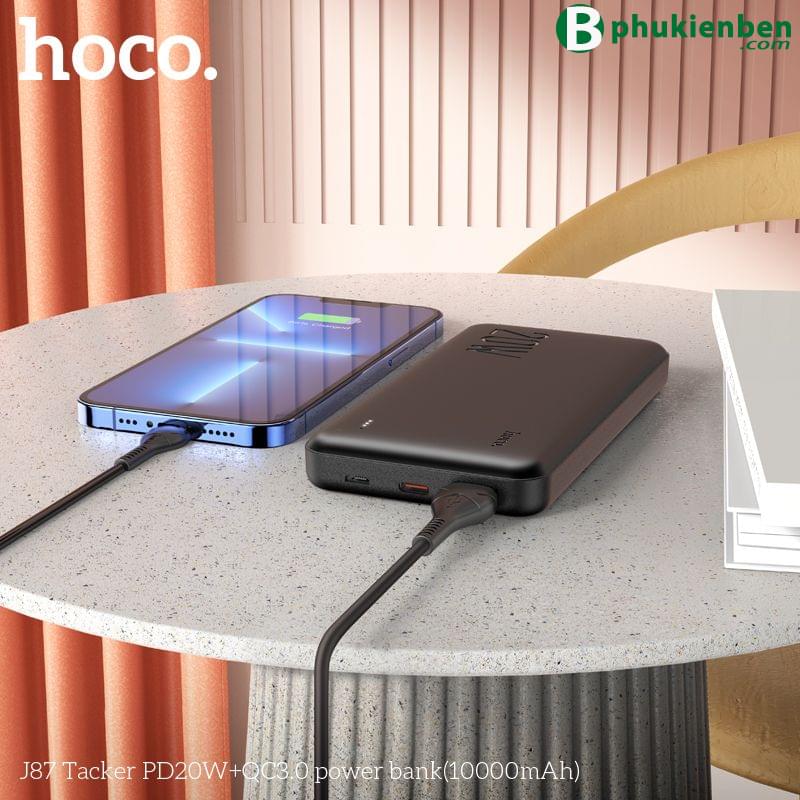 Pin sạc dự phòng Hoco J87 10.000mAh PD 20w07 Hoco J87 hỗ trợ công nghệ sạc nhanh 20W Power Delivery (PD)