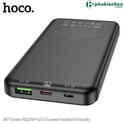 Sạc dự phòng Hoco J87 10.000mAh PD 20W Sạc dự phòng Hoco J87 10.000mAh PD 20W là sự kết hợp hoàn hảo giữa thiết kế đẹp, công nghệ tiên tiến
