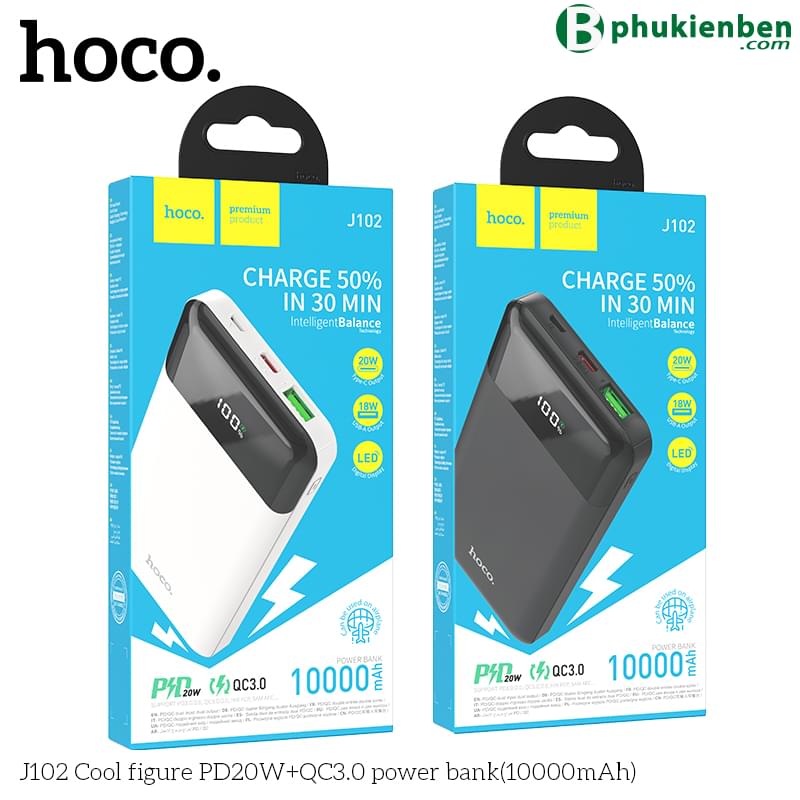 Pin sạc dự phòng sạc nhanh Hoco J102 PD20W QC3.0 10.000mAh1