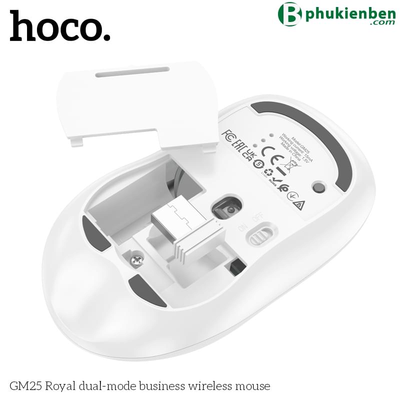 Chuột không dây Hoco Gm25 2 chức năng kết nối6 Nút bấm trên chuột Gm25 được thiết kế để mang lại trải nghiệm mượt