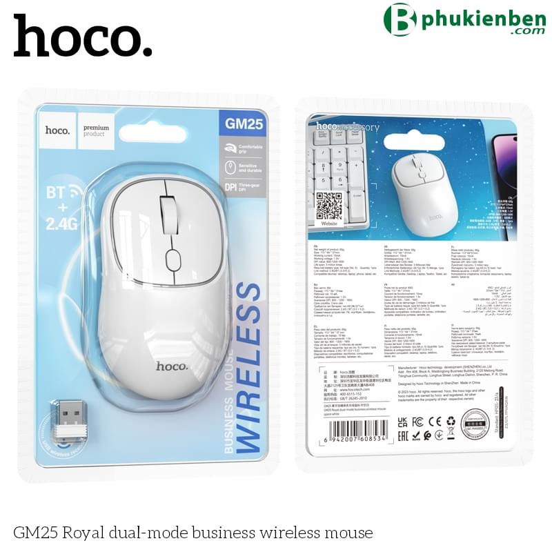 Chuột không dây Hoco Gm25 2 chức năng kết nối8