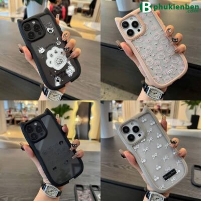 Ốp lưng Mèo in hình viền silicon