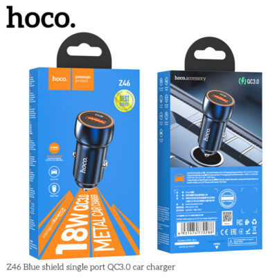 Bộ sạc xe hơi QC3.0 cổng đơn Hoco Z46 Blue Shield