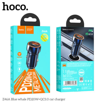 Bộ Sạc Xe Hơi Cá Voi Xanh HOCO Z46A PD20W + QC3.0