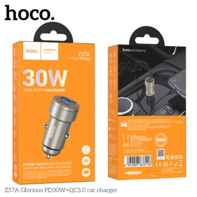 Cốc sạc ô tô HocoZ57A Glorious PD30W+QC3.0