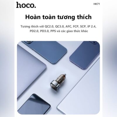 Cốc sạc ô tô cổng kép Hoco HK71 PD30W + QC18W - Ảnh 7