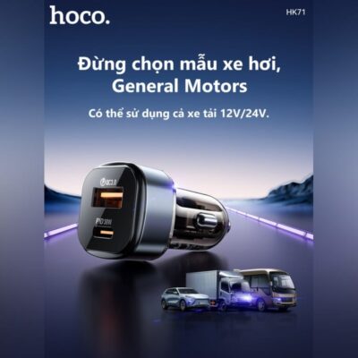 Cốc sạc ô tô cổng kép Hoco HK71 PD30W + QC18W - Ảnh 8