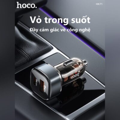 Cốc sạc ô tô cổng kép Hoco HK71 PD30W + QC18W - Ảnh 9