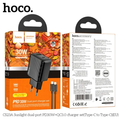 BỘ SẠC HAI CỔNG HOCO SUNLIGHT PD30W+QC3.0 CS23A (TYPE-C TOTYPE-C)(EU)1