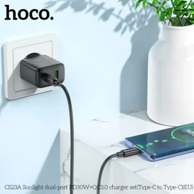 Bộ Sạc Hoco CS23A PD30W 2 Cổng Kèm Cáp Type-C EU Bộ Sạc Hoco CS23A PD30W 2 Cổng Kèm Cáp Type-C EU - Ảnh 7