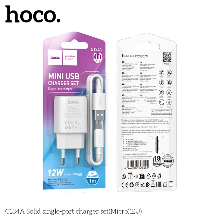 Bộ Sạc Hoco Một Cổng C134A (Micro) (Eu) Bộ Sạc Hoco Một Cổng C134A (Micro) (Eu) - Ảnh 5