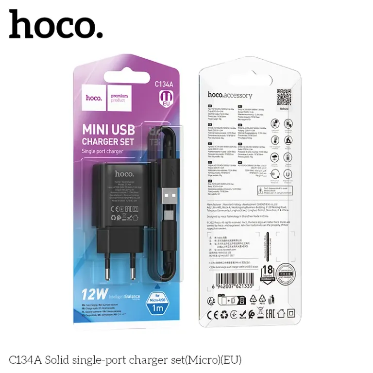 Bộ Sạc Hoco Một Cổng C134A (Micro) (Eu) Bộ Sạc Hoco Một Cổng C134A (Micro) (Eu) - Ảnh 6