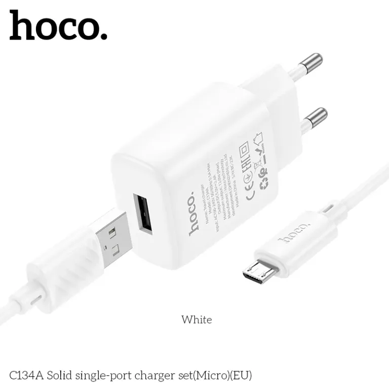 Bộ Sạc Hoco Một Cổng C134A (Micro) (Eu) Bộ Sạc Hoco Một Cổng C134A (Micro) (Eu) - Ảnh 8