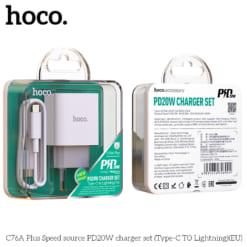 Bộ Sạc Nhanh Hoco PD 20W Cho iPhone, iPad Hoco C76A Plus Type-C To Lightning