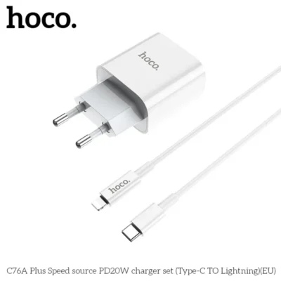Bộ Sạc Nhanh Hoco PD 20W Cho iPhone, iPad Hoco C76A Plus Type-C To Lightning Bộ Sạc Nhanh Hoco PD 20W Cho iPhone, iPad Hoco C76A Plus Type-C To Lightning - Ảnh 3