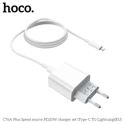 Bộ Sạc Nhanh Hoco PD 20W Cho iPhone, iPad Hoco C76A Plus Type-C To Lightning Bộ Sạc Nhanh Hoco PD 20W Cho iPhone, iPad Hoco C76A Plus Type-C To Lightning - Ảnh 4