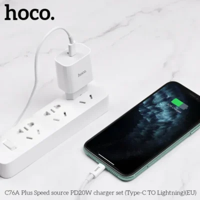 Bộ Sạc Nhanh Hoco PD 20W Cho iPhone, iPad Hoco C76A Plus Type-C To Lightning Bộ Sạc Nhanh Hoco PD 20W Cho iPhone, iPad Hoco C76A Plus Type-C To Lightning - Ảnh 6
