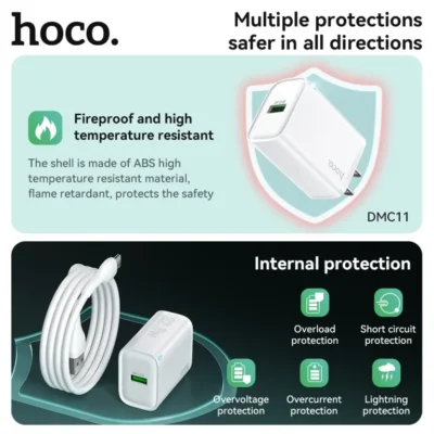 Bộ Sạc Nhanh Hoco DMC11 22.5W Kèm Cáp Micro USB Bộ Sạc Nhanh Hoco DMC11 22.5W Kèm Cáp Micro USB - Ảnh 2