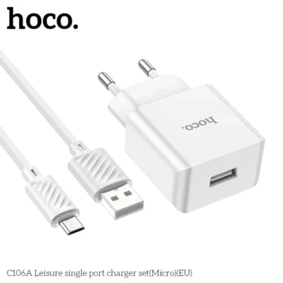 Bộ Sạc Hoco C106A Leisure Micro USB 10.5W Kèm Cáp 1m - Ảnh 5