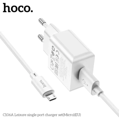 Bộ Sạc Hoco C106A Leisure Micro USB 10.5W Kèm Cáp 1m - Ảnh 6