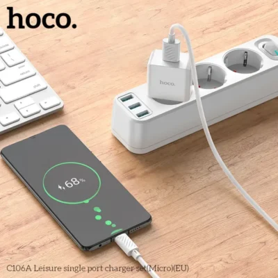 Bộ Sạc Hoco C106A Leisure Micro USB 10.5W Kèm Cáp 1m - Ảnh 8