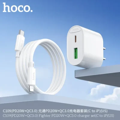 Bộ Sạc Hoco C109 Fighter PD20W + QC3.0 Kèm Cáp Lightning Bộ Sạc Hoco C109 Fighter PD20W + QC3.0 Kèm Cáp Lightning - Ảnh 9
