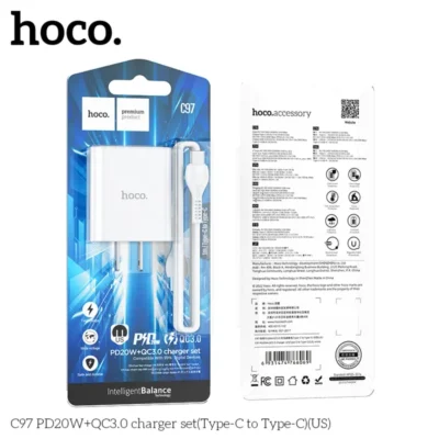 Bộ Sạc Hoco C97 PD20W + QC3.0 (Type-C to Type-C) – Sạc Nhanh Đa Năng, Hiệu Suất Vượt Trội