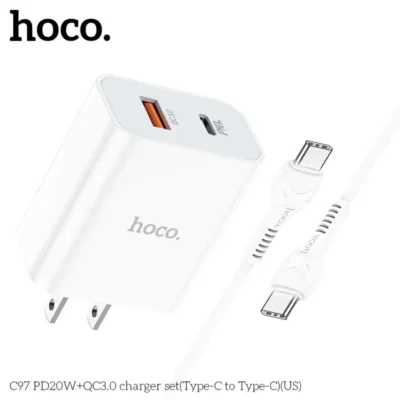 Bộ Sạc Hoco C97 PD20W QC3.0 Kèm Cáp Type-C To Type-C Bộ Sạc Hoco C97 PD20W QC3.0 Kèm Cáp Type-C To Type-C - Ảnh 6
