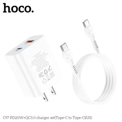 Bộ Sạc Hoco C97 PD20W QC3.0 Kèm Cáp Type-C To Type-C Bộ Sạc Hoco C97 PD20W QC3.0 Kèm Cáp Type-C To Type-C - Ảnh 7