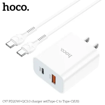 Bộ Sạc Hoco C97 PD20W QC3.0 Kèm Cáp Type-C To Type-C Bộ Sạc Hoco C97 PD20W QC3.0 Kèm Cáp Type-C To Type-C - Ảnh 8