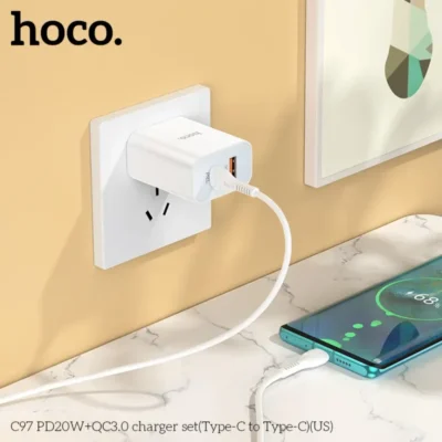 Bộ Sạc Hoco C97 PD20W QC3.0 Kèm Cáp Type-C To Type-C Bộ Sạc Hoco C97 PD20W QC3.0 Kèm Cáp Type-C To Type-C - Ảnh 9