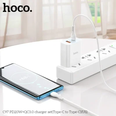Bộ Sạc Hoco C97 PD20W QC3.0 Kèm Cáp Type-C To Type-C Bộ Sạc Hoco C97 PD20W QC3.0 Kèm Cáp Type-C To Type-C - Ảnh 2