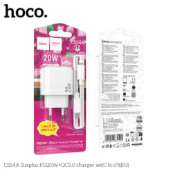 Bộ sạc Hoco Surplus PD20W+QC3.0 CS54A (C đến iP) (EU)