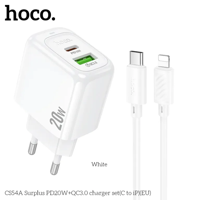 Bộ sạc Hoco Surplus PD20W+QC3.0 CS54A (C đến iP) (EU) - Hiệu Suất Kép, Giá Tận Gốc Bộ sạc Hoco Surplus PD20W+QC3.0 CS54A (C đến iP) (EU) - Hiệu Suất Kép, Giá Tận Gốc - Ảnh 2
