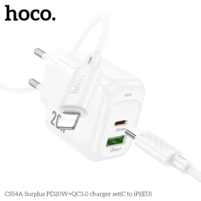 Bộ sạc Hoco Surplus PD20W+QC3.0 CS54A (C đến iP) (EU) - Hiệu Suất Kép, Giá Tận Gốc - Ảnh 5