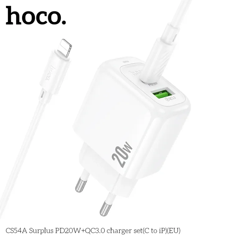 Bộ sạc Hoco Surplus PD20W+QC3.0 CS54A (C đến iP) (EU) - Hiệu Suất Kép, Giá Tận Gốc Bộ sạc Hoco Surplus PD20W+QC3.0 CS54A (C đến iP) (EU) - Hiệu Suất Kép, Giá Tận Gốc - Ảnh 6